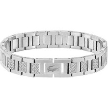 Armbånd i rustfritt stål med delikat pikémønster, sølv, unisex for menn og kvinner