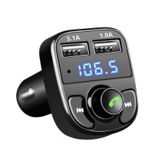 Bluetooth FM-sender for bil med doble USB-porter, trådløs lydadapter og MP3-spiller, støtte for håndfri samtale