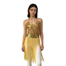 Damen Tribal Bauchtanz-BH und Gürtel,-Gold-Betriebssystem