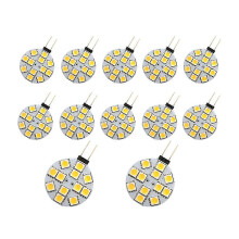12 szt. żarówek LED G4 Puck Lights z boczną podstawą i okrągłymi bolcami G4 5050 12SMD LED do czytania w kamperze, Waszyngton