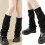 Trendige Damen-Socken mit gerippten Bündchen über den-Weiß 3