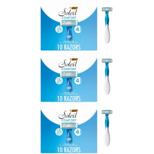 BIC Soleil 4 Women's Disposable 4 Blade Razors, Flexible Blades and Rubber Grip Handle, (Pack of 3)