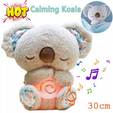 Soothing Koala Plush Breathing Toy with Music, Sounds and Light, Sleep Aid Gift for Babies