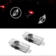 2 Pack Mini Cooper LED Door Logo Projector Welcome Light Decorative Ambient Car Accessories