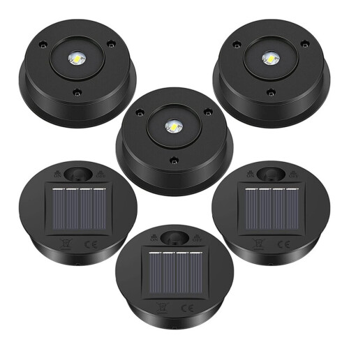 6 Pack Solar Lantern Replacement Tops, LED Solar Panel Lid Parts for Outdoor Hanging Lanterns