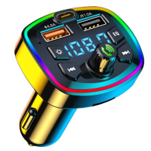 Bluetooth Car Adapter, FM Wireless Transmitter, PD20W Fast Charger, Dual USB Ports, Hands-Free Calling, USB Flash Drive