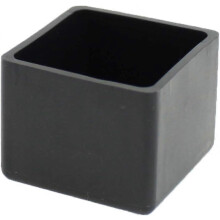 Square Rubber End Caps for Chairs, Tables, Furniture Legs, 50mm (Black 4pcs)