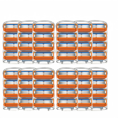 48-Pack 5-Layer Razor Blades Compatible with Fusion 5 Razors, Sharp Replacement Blades for Smooth Shaving