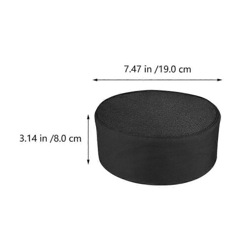 Professional Chef Cap Adjustable Ribbon Unisex Breathable Black Cotton Cloth 2Pcs 1