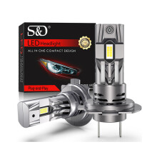 Bec LED H7 50000LM, far auto mini wireless CSP 140W cu ventilator, lampă cu diodă pentru mașină