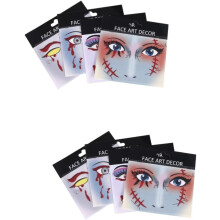 stuks griezelige gezichtsstickers voor Halloween, feestartikelen, Day Dead stickers voor jongens en meisjes, tijdelijke Halloween stickers
