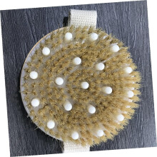 Ronde badborstel voor droog lichaam, geschikt voor onder de douche, scrubborstel voor unisex badproducten met massagefunctie.