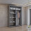 MN Furniture Sliding Doors Mirrored Wardrobes Shelves Grey 120cm 2