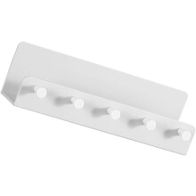 Witte sleutelhouder voor wandmontage, gemaakt van stevig PP-materiaal, met extra opbergruimte.