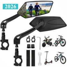 Opvouwbare e-bike spiegels, geschikt voor stuur (20-24 mm), HD, fietsveiligheidsbescherming