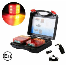 Juego de 2 luces traseras LED magnéticas inalámbricas – Homologación E11 – 5 funciones – Ajuste universal para coches y tractores
