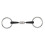 (5in, Silver/Black) Equirubber Equikind+ Peanut Link Horse Loose Ring Snaffle Bit 1
