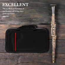 Draagbare klarinetkoffer met dubbele schouderband, stevige vierkante muziekinstrumententas van Oxford-stof, elegante klassieke stijl voor op reis.