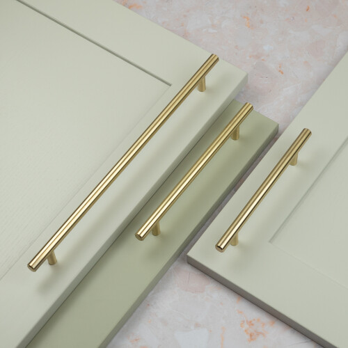 Satin Brass T-Bar Cabinet Handle (288mm Handle) 2