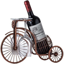 Creative Wrought Iron Metal Tricycle Wine Bottle Holder – Retro-Style Decorative Wine Rack & Display Shelf [N3279]