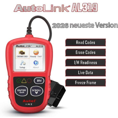 Scanner diagnostico per auto AL319 OBD2 – Lettore di codici con un clic – Multimarca – Supporta diverse lingue