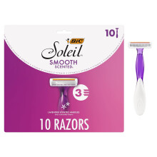 BIC Soleil 3 Scented Women's Disposable 3-Blade Razors, Lavender Scent, College Dorm Room Essential, Shower Caddy and Toiletry Bag Ready, 10-Pack