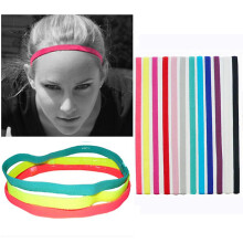 12 st sportpannband ultratunt hårband, elastiskt halkfritt, tunt band för kvinnor och män med silikon inre svettband, sportpannband, yog
