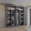 MN Furniture Sliding Doors Mirrored Wardrobes Shelves Grey 203cm 3