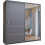 MN Furniture Sliding Doors Mirrored Wardrobes Shelves Grey 203cm 2