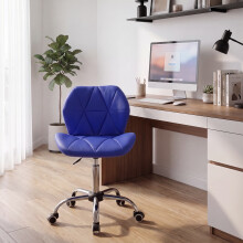 (Blue) Geo Ergonomic Faux Leather Office Chair UKFR