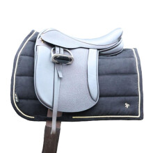 (Pony, Black/Gold) Supreme Products Suede Horse Saddlepad