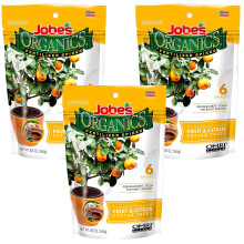 Jobes Organics Obst- & Zitrusbäume Düngespikes, 3-5-5 Langzeitdünger für Topf- und Zimmerfrüchte, 6 Spikes pro Packung (3)