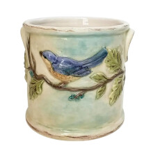 Blue Sky Ceramic Woodcut Farmhouse Planter 5''