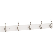 Franklin Brass Scroll Wandbeugel Pure White 27 inch Kapstok, 5 Nikkel Haken, B46714K-PMN-R