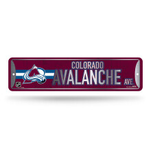 Rico Industries NHL Hockey Colorado Avalanche Metallstraßenschild 4" x 15" Wohnkultur - Schlafzimmer - Büro - Man Cave