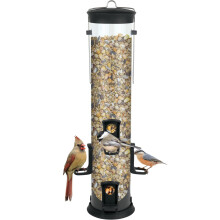 Nature's Way Grote Plastic Zadenbuis Vogelvoeder voor Wilde Vogels, 2.1 Liter Capaciteit, Zwart