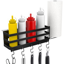 RUSFOL Verbeterde Rvs Griddle Caddy met Stabiele Papieren Handdoekhouder voor 28"/36" Blackstone Griddles