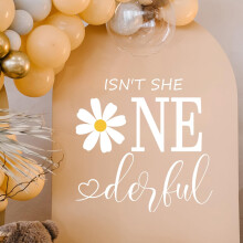 Isn't sie Onederful Aufkleber - Erste Geburtstagsparty Thema Schild, Daisy Eins Geburtstag Deko