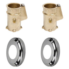 Wood Grip Anchor and Escutcheon Pool Rail Set - 4'" Anchors for 1.90" Outer Diameter Tubing - Brass Inground Pool Anchor - Escutcheon Ring and Anchors
