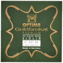 Gold Bro Cut Violin Strings 4/4 E 0,27 mm Schleife Premium 24K Gold Beschichtet