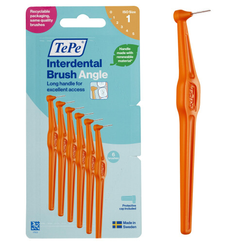 Tepe TePe Angle 0,45mm ISO 1 Interdentalbürste Orange (Packung mit 6)
