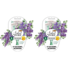 BIC Soleil Escape Scented Women's Disposable Razors, 3 Blades, Comfortable Shave, Lavender & Shaving Razors for Women, 4 Count (Pack of 2)