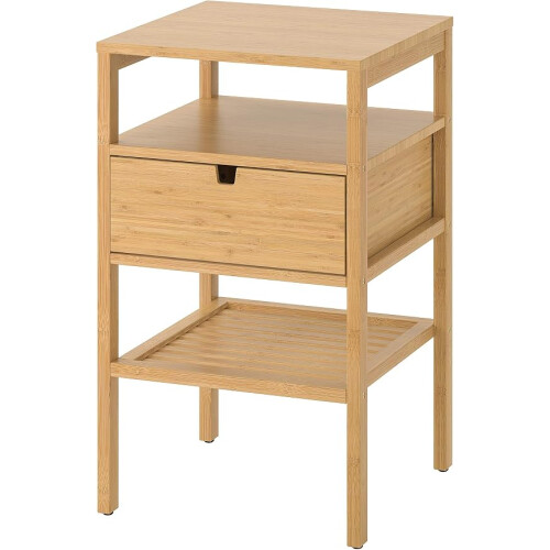 IKEA NORDKISA Bamboo Bedside Table 40x40cm