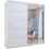 MN Furniture Sliding Doors Mirrored Wardrobes Shelves White 203cm 2