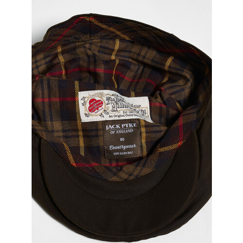 JACK PYKE JACK PYKE Men's Green Cotton Waxed Flat Cap 60cm