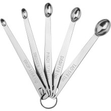 5 Mini-Messlöffel mit 1 Ring, 1/64, 1/32, 1/16, 1/8, 1/4