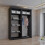 MN Furniture Sliding Doors Mirrored Wardrobes Shelves Black 180cm 2