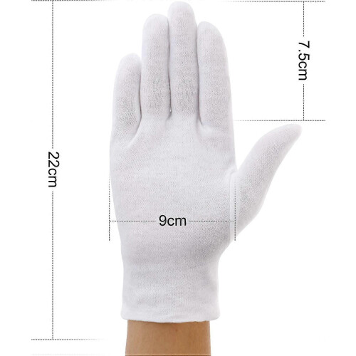 Paar Gants aus Baumwollgewebe, weiß, Taille M 2