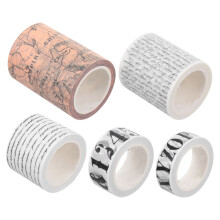 5St Vintage Letters Washi Tape Set Voor Creatieve DIY Decoratie