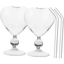 2 sets hartvormige wijnglazen en cocktailglazen van 220 ml, praktisch, decoratief, elegant en stijlvol drinkgerei.